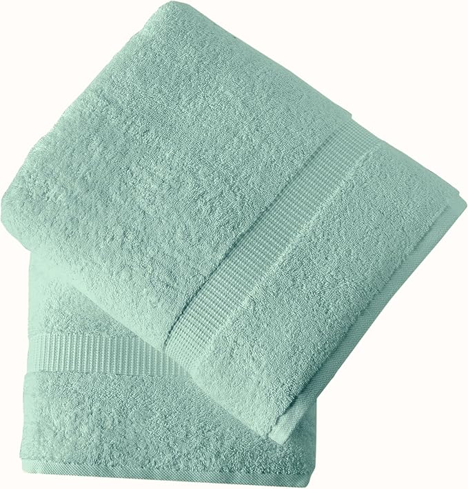 SALBAKOS 100% Turkish Cotton Extra Large Bath Sheet Towel Set of 2, 35x70 inch | Premium Quality | Hotel Collection Soft, Absorbent, Oversize Bath Towels (Seafoam Green, 2 Bath Sheets)
