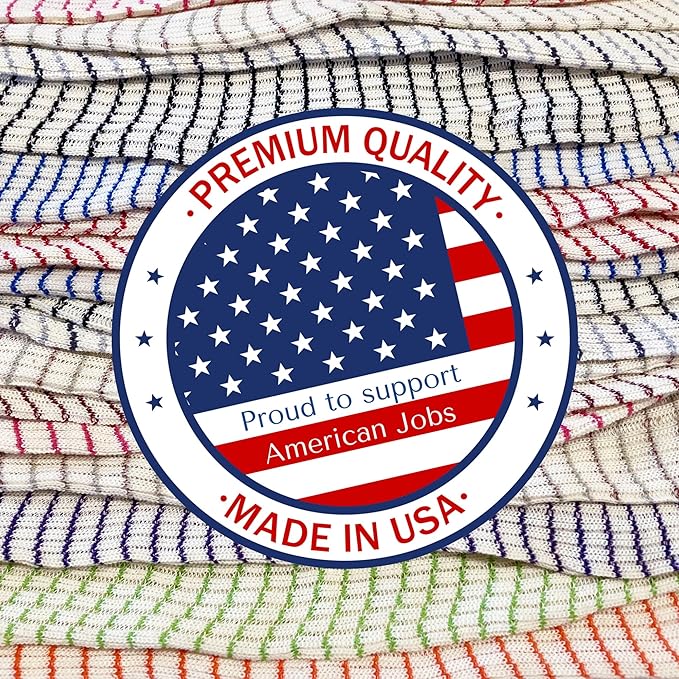 World's Best Kitchen Dish Cloths - Set of 6 Assorted Dishcloths for Washing Dishes - Absorbent Poly Cotton Waffle Weave Dish Rags, Made in USA
