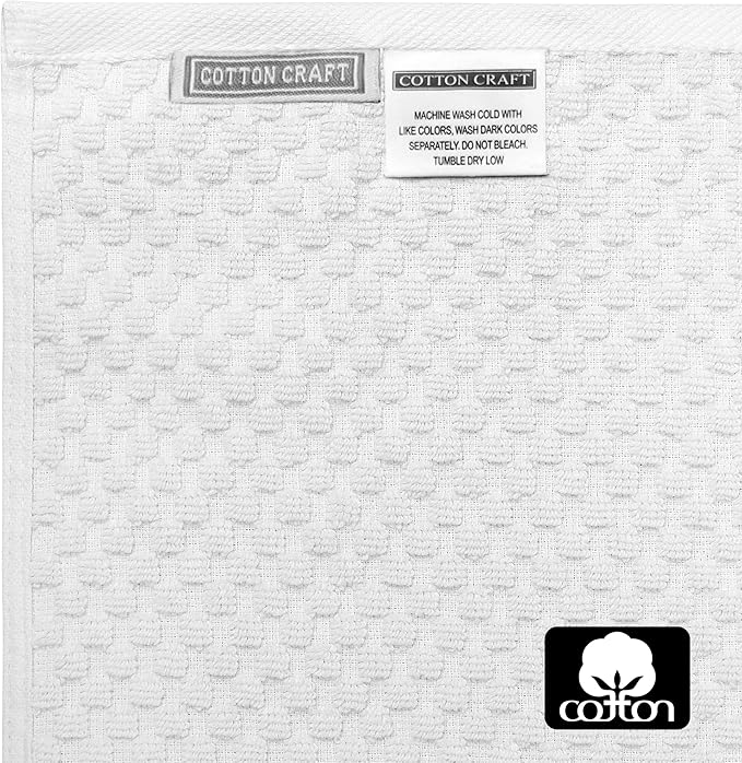 COTTON CRAFT Hooded Bath Towel – Oversized 35 x 70 Waffle Weave Towel with Hood for Adults - 100% Ringspun Cotton Pool Bath Sheet Wrap with Hood - Soft Super Absorbent Quick Dry – 450 GSM – White