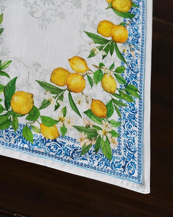 Maison d' Hermine Placemats Set of 4 100% Cotton Washable Cloth Place Mats Reusable Table Mats for Kitchen Dining Party Wedding Gifts for Mothers Day Spring/Summer (Cedrat, 13" x 19")