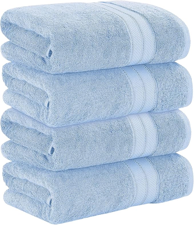 Modern Threads 4-Pack SpunLoft Bath Sheet Blue 35x66