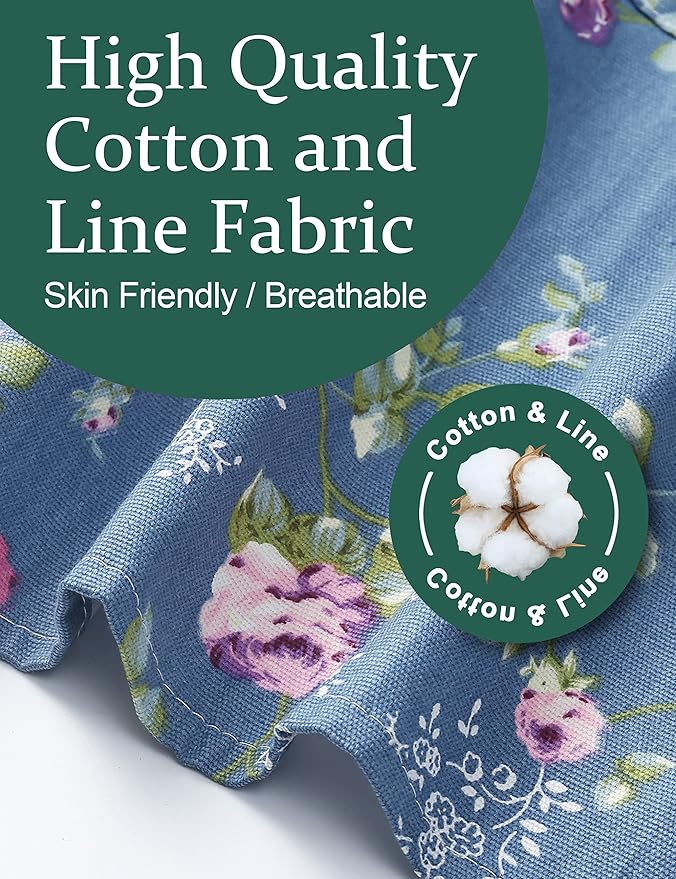 Big Plus Size Aprons for Women with Pockets Cotton Linen Baking Kitchen Cooking