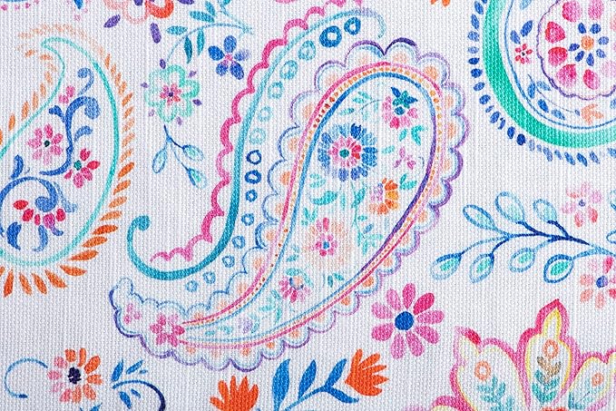 Maison d' Hermine Placemats Set of 4 100% Cotton Washable Cloth Place Mats Reusable Table Mats for Kitchen Dining Party Wedding Gifts for Mothers Day Spring/Summer (Indian Floral, 13" x 19")