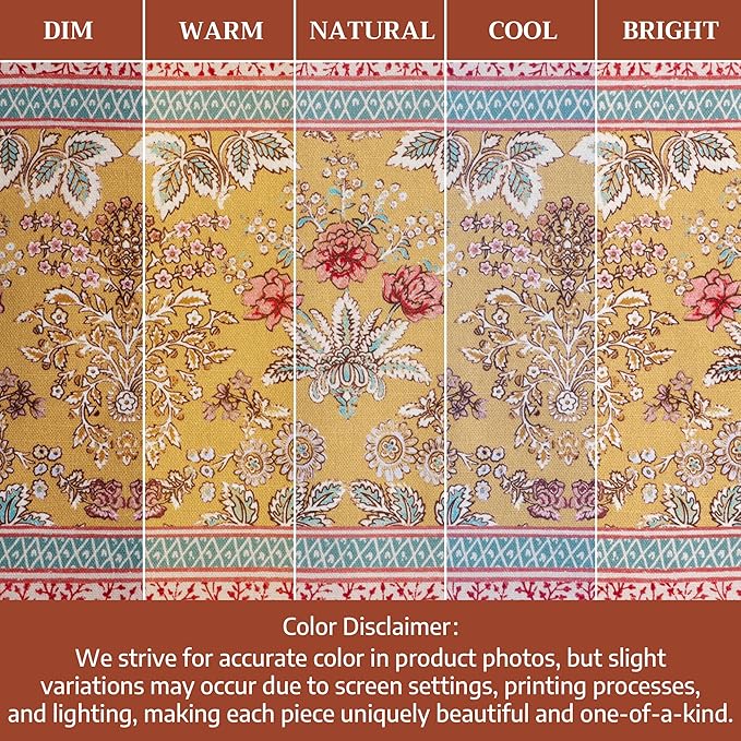 Maison d' Hermine Placemats Set of 4 100% Cotton Washable Cloth Place Mats Reusable Table Mats for Kitchen Dining Party Wedding Gifts for Mothers Day Spring/Summer (Marquise, 13" x 19")