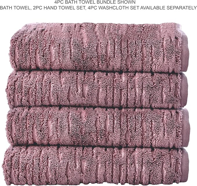 SKL Home CloudSoft Cotton Luxury 4 Pc Bath Towel Set, Plum