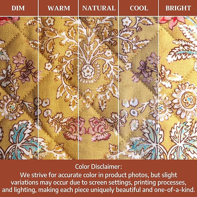 Maison d'Hermine Oven Gloves 100% Cotton Oven Mitt 7" x 13" with Loop Heat Resistant BBQ Cooking Gloves Baking Grilling Gifts for Mothers Day Spring/Summer (Pack of 1, Marquise)