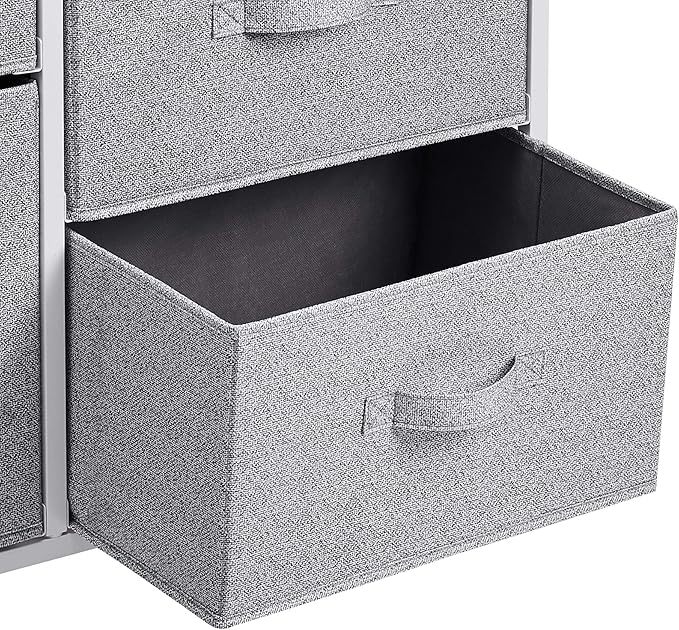 Amazon Basics Bedroom Closet Organizer with 5-Fabric Storage Drawers for Clothes Storage, White
