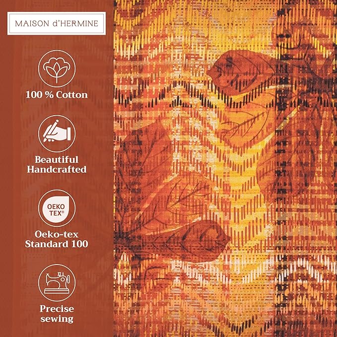 Maison d' Hermine Placemats Set of 4 100% Cotton Washable Cloth Place Mats, Reusable Table Mats for Thanksgiving Christmas Decorations Kitchen Dining Party Wedding (Thanksgiving Tartan, 13" x 19")
