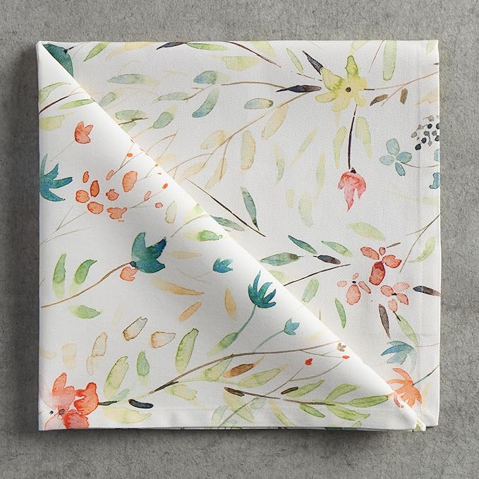 Maison d' Hermine Cloth Napkins Set of 4 100% Cotton Everyday Reusable Square Napkins Cloth Washable, Dinner, Party, Wedding, Restaurant, Spring/Summer (Colmar, 20" x 20")