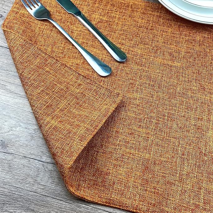 Weabetfu Cloth Placemats Set of 4 Heat Resistant Dining Table Placemmats Cotton Linen Machine Washable Kitchen Table Mats Wrinkle Free Thick Fabric Place Mats,Easy to Clean,13" x 19"