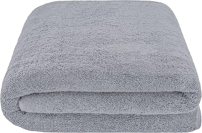 Cotton Paradise 100% Cotton 40x80 Oversized Bath Sheet, Extra Large Turkish Bath Towels for Bathroom, Light Gray Bathsheet