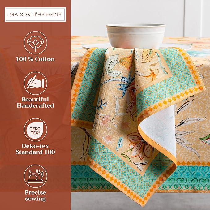 Maison d' Hermine Cloth Napkins Set of 4 100% Cotton Everyday Reusable Square Napkins Cloth Washable Dinner Wedding Restaurant Gifts for Mothers Day Spring/Summer (Luxury Loft - Peach, 20" x 20")