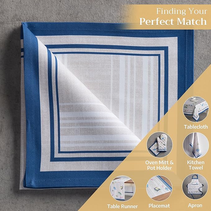 Maison d' Hermine Cloth Napkins Set of 4 100% Cotton Everyday Reusable Square Napkins Cloth Washable Dinner Party Wedding Restaurant Gifts for Mothers Day Spring/Summer (Poisson, 20" x 20")