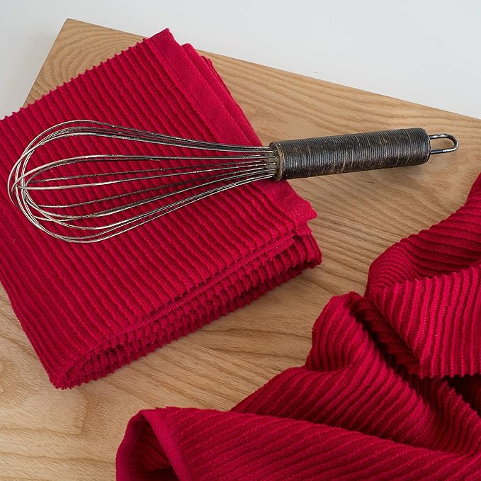 Now Designs Ripple Kitchen Towel, Set of 2, Red