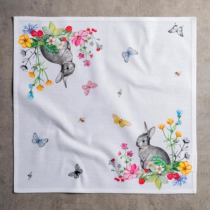 Maison d' Hermine Cloth Napkins Set of 4 100% Cotton Everyday Reusable Square Napkins Cloth Washable Dinner Party Wedding Restaurant Gifts for Mothers Day Spring/Summer (Printemps, 20" x 20")