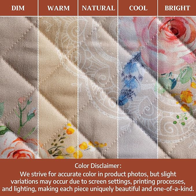 Maison d' Hermine Pot Holders 100% Cotton Heat Resistant Potholders 8" x 8" Hot Pads with Loop BBQ Cooking Baking Gifts for Mothers Day Handling Hot Pans Spring/Summer (Pack of 1, Ibiza - Beige)