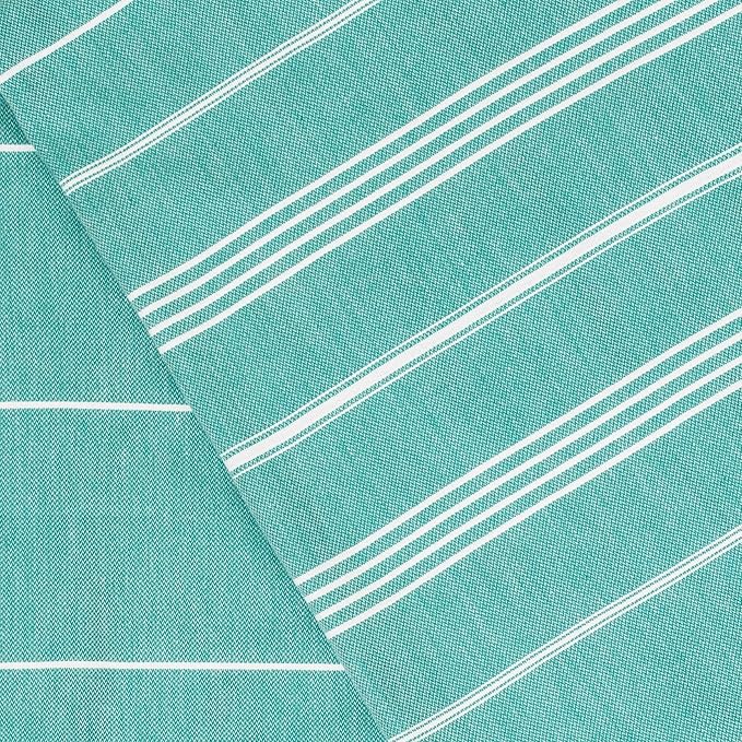 Bersuse Towels Anatolia XL Beach Blanket Throw Blanket Turkish Towel 100% Cotton Extra-Large Quick-Dry Lightweight Premium Peshtemal Towel - 61x82 Inches, Teal