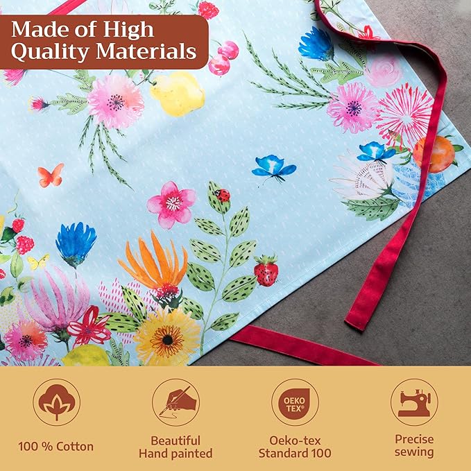 Maison d' Hermine 100% Cotton Apron for women with Pocket Kitchen Chef Apron for Men Cooking Mothers Day Gifts