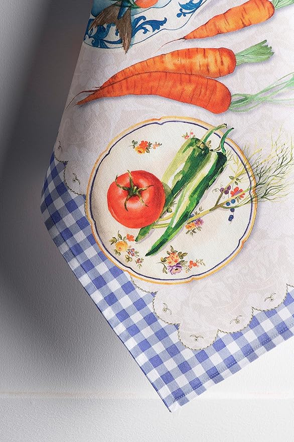 Maison d' Hermine Kitchen Towels Set of 3 100% Cotton 27.50" x 20" Reusable Cloth Tea Dish Towels Absorbent with Hanging Loop for Kitchen Gifts for Mothers Day Spring/Summer (Gourmand)