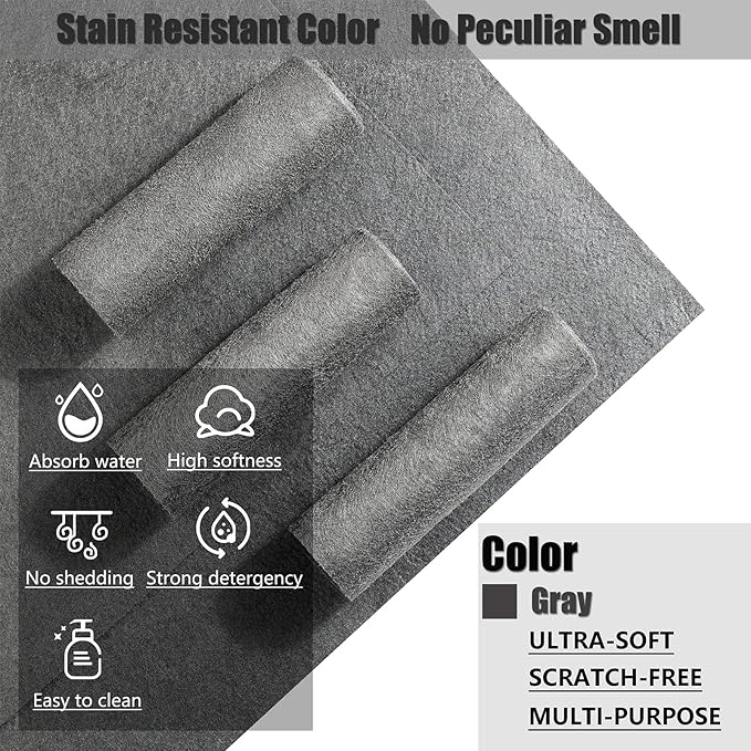KTT Thickened Magic Cleaning Cloth,Reusable Microfiber Cleaning Cloth.Lint Free Cloth for Home,Window,Mirror Glass and Cars.(12" x 16",5 Pack)