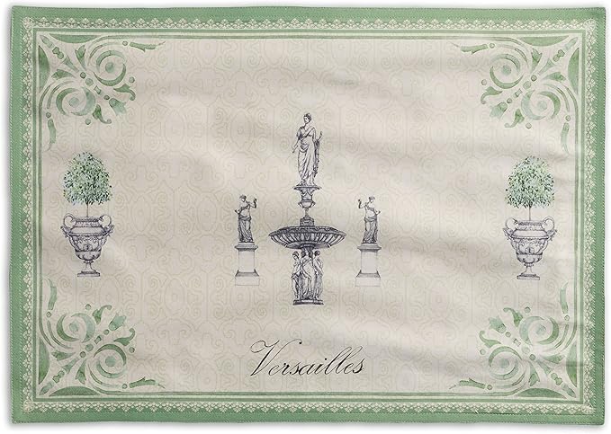 Maison d' Hermine Placemats Set of 2 100% Cotton Washable Cloth Place Mats Reusable Table Mats for Kitchen Dining Party Wedding Gifts for Mothers Day Spring/Summer (Jardin Du Roy, 13" x 19")