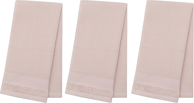 Mia'sDream Cotton Waffle Weave Hand Face Head Towel, Kitchen Tea Dish Washcloths, Soft Absorbent Bath Guest Gym, 13x28 Inch, 3 Pack (Pink)