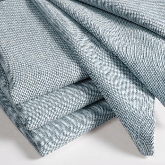 Native Fab Solid Cloth Napkin Set of 4, 100% Chambray Cotton, Washable, Reusable Dinner Cloth Napkin 17x17 inches, Table Decor Napkins for Dinner, Events, Teal Green
