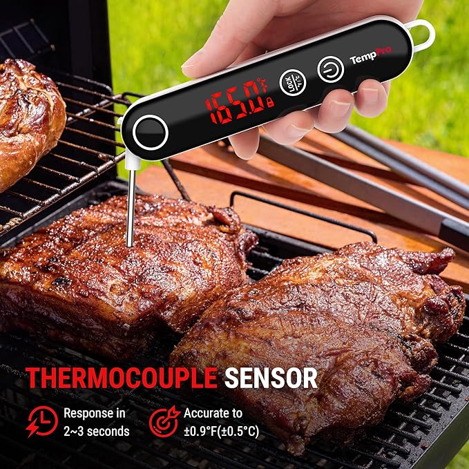 TempPro TP18 Instant Read Meat Thermometer Digital with Thermocouple Sensor, Cooking Food Thermometer for Grill, Smoker, BBQ, Oil Deep Frying, Candy, Kitchen Thermometer (Previously ThermoPro)