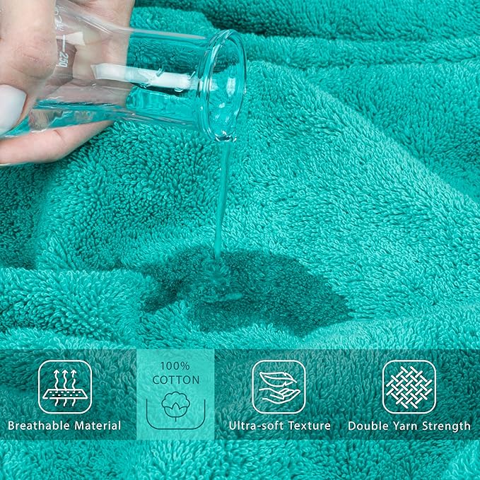 Cotton Paradise 100% Cotton 40x80 Oversized Bath Sheet, Extra Large Turkish Bath Towels for Bathroom, Turquoise Bathsheet