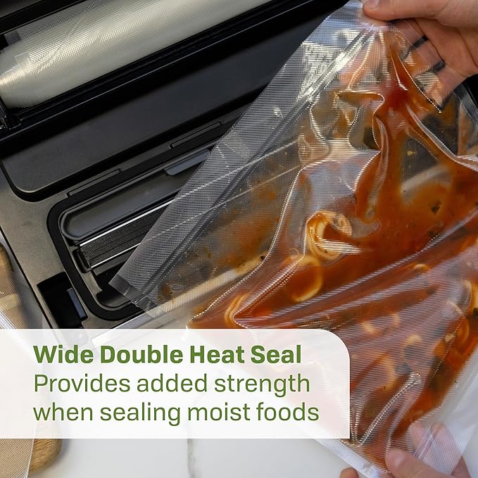 Nesco Premium Vacuum Sealer Kit featuring LiquidLock™, Includes large variety of Bags and Rolls VS-22LB, Built-in Canister Sealing Function