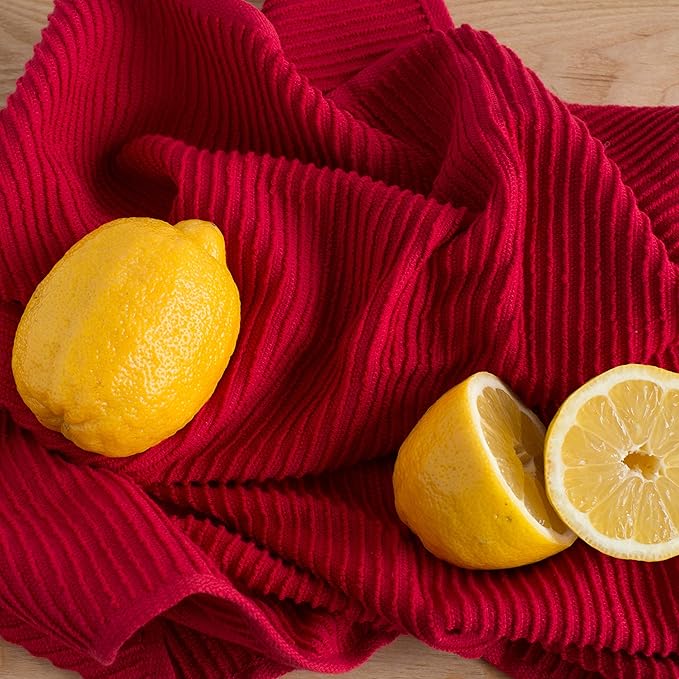 Now Designs Ripple Kitchen Towel, Set of 2, Red