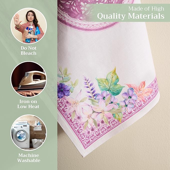 Maison d' Hermine Kitchen Towels Set of 3 100% Cotton 27.50" x 20" Reusable Cloth Tea Dish Towels Absorbent with Hanging Loop for Kitchen Gifts for Mothers Day Spring/Summer (Chardon)