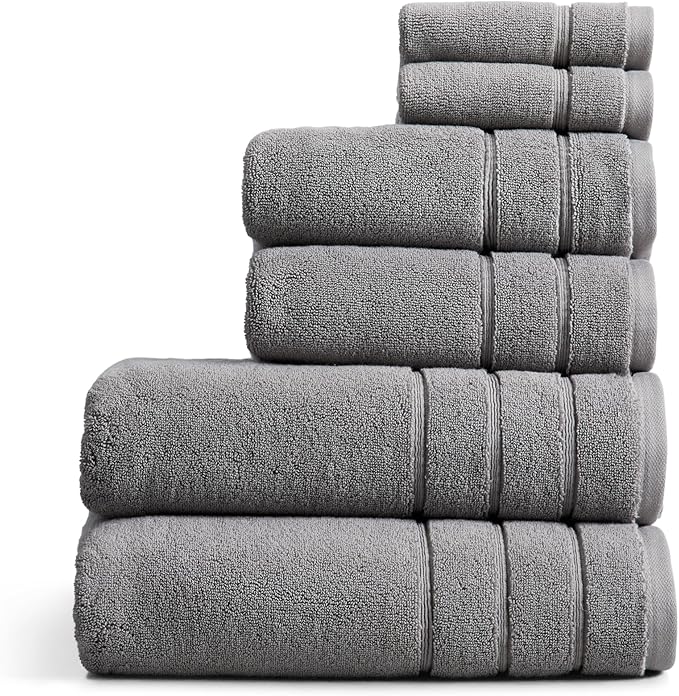 Springtree Home Luxury Turkish Cotton Bath Towels Set | 100% Turkish Cotton | Premium Bath Towels | Ultra Soft Thick Plush & Highly Absorbent | Luxury Hotel & Spa Bathroom Towels | Carbon