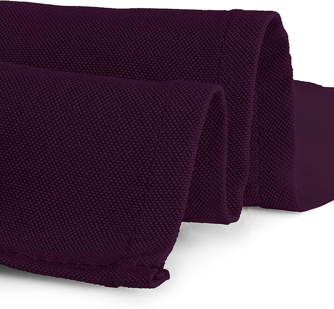Gee Di Moda Cloth Napkins - 17 x 17 Inch Eggplant Dinner Napkins - Set of 12 Soft & Absorbent Washable Fabric Cloth Table Napkins with Hemmed Edges for Hotel Restaurant, Holiday Parties & Wedding