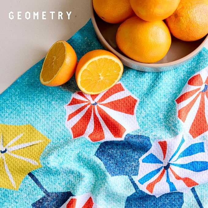 GEOMETRY Spring Kitchen Towels - Double Sided, Quick Dry Microfiber Cloth - Spring & Summer Dish Towels for Kitchen Drying - Premium Quick Dry Towel - Bubbling, 18" x 30" - 1-Pack