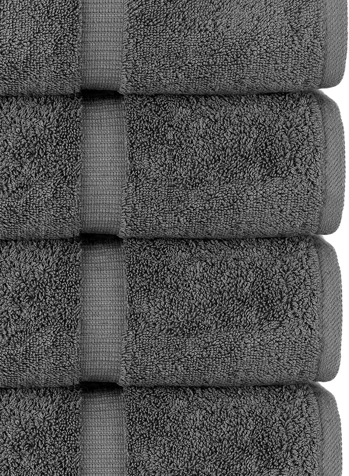 Chakir Turkish Linens |Hotel & Spa Quality 100% Cotton Premium Turkish Towels | Soft & Absorbent (Dark Gray, 6-Piece Towel Sets)