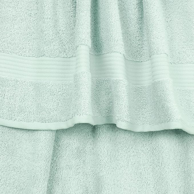 Cotton Paradise 100% Cotton Turkish Washcloth Set for Bathroom, 4 Piece Soft Absorbent Small Towels Wash Rags, Mint