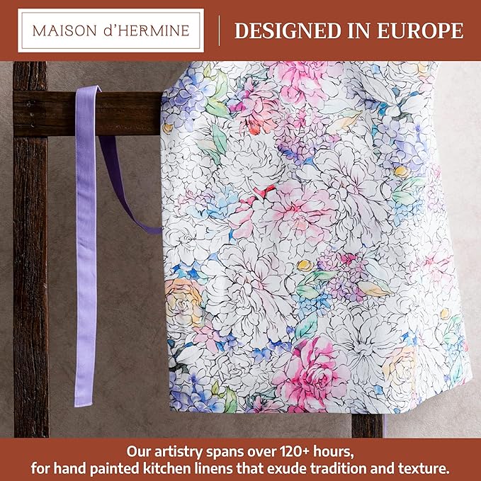Maison d' Hermine 100% Cotton Apron for women with Pocket Kitchen Chef Apron for Men Cooking Mothers Day Gifts