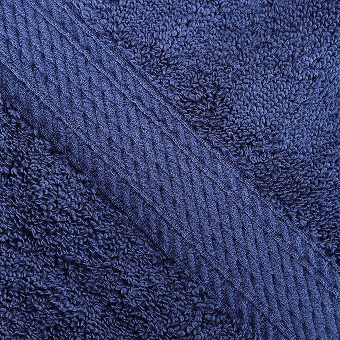 SUPERIOR Egyptian Cotton Pile Bath Sheet Set of 2, Ultra Soft Luxury Towels, Thick Plush Essentials, Absorbent Heavyweight, Guest Bath, Hotel, Spa, Home Bathroom, Shower Basics, Navy Blue