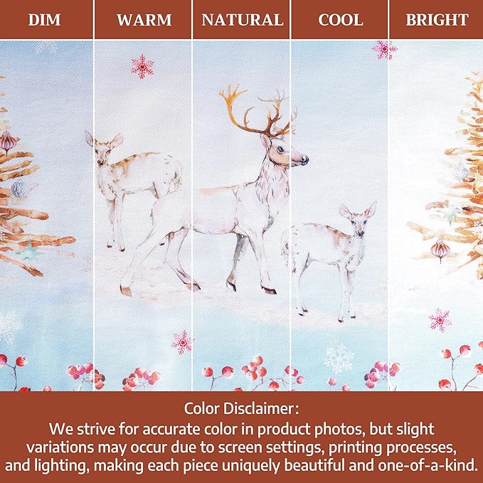 Maison d' Hermine Placemats Set of 4 100% Cotton Washable Cloth Place Mats, Reusable Table Mats for Thanksgiving Christmas Decorations Kitchen Dining Party Wedding (Fairy Tale Forest, 13" x 19")