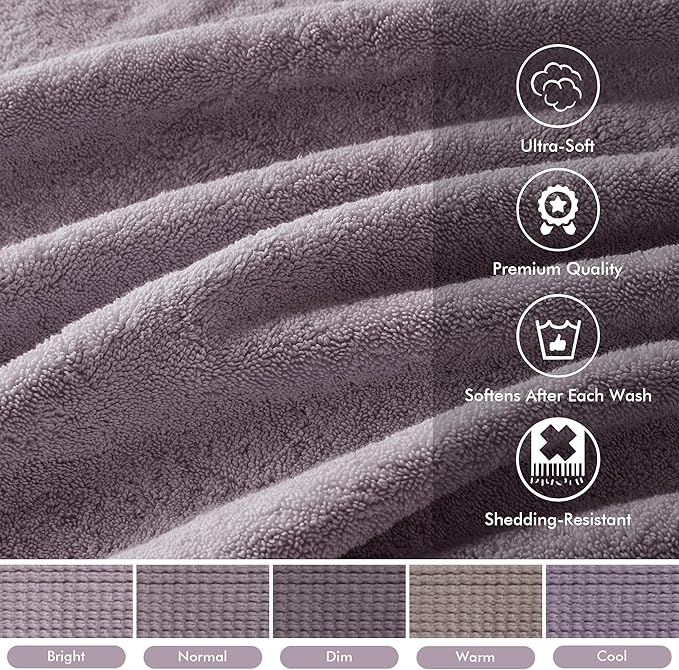 Madison Park 800GSM Bathroom Towel Set of 8 100% Cotton Bath Towel Set for Bathroom Luxurious Highly Absorbent 2 Bath Towels 2 Hand Towels 4 Washcloths Quick Dry Spa Quality Light Purple