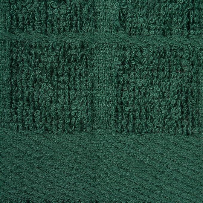 DII Basic Terry Collection Solid Windowpane Dishcloth Set, 12x12, Dark Green, 6 Piece