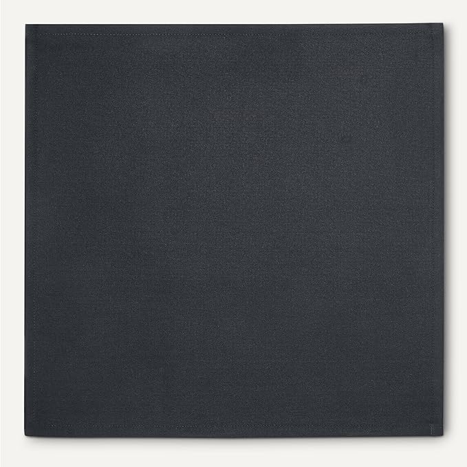 Amazon Basics Reusable Stain and Wrinkle Resistant Cloth Napkins, 17 x 17 inches, Black, 12-Pack