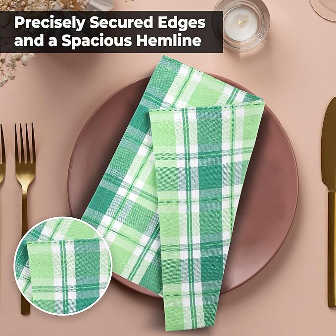 Urban Villa Cloth Napkins Set of 12(20x20) 100% Cotton Napkins Cloth Washable Durable Reusable Absorbent Table Dinner Napkins Cloth Ideal for St Patricks Day Celebrations Weddings Parties- St Patrick