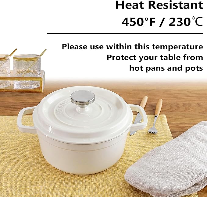 Home Brilliant Cloth Placemats Set of 4 Linen Placemat Washable Heat Resistant Dining Table Place Mats for Kitchen Table Holiday Dinner Spring Decoration, Yellow