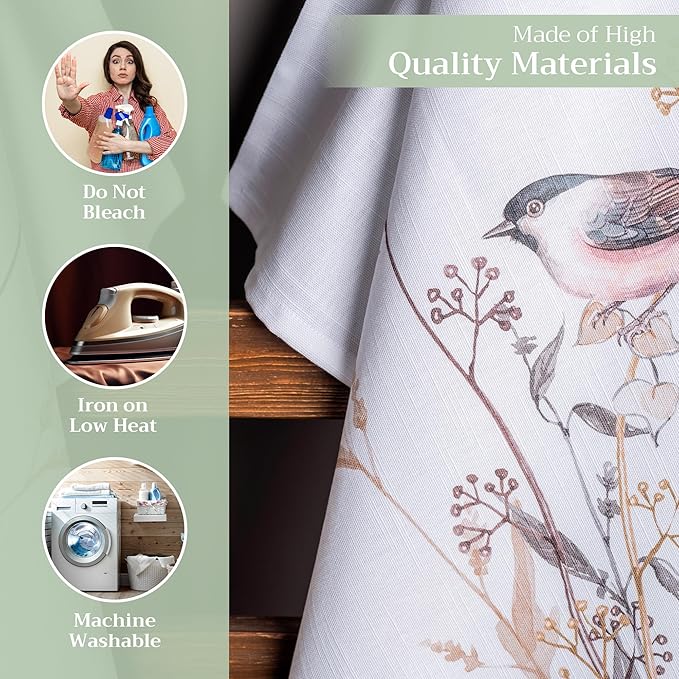 Maison d' Hermine Kitchen Towels Set of 3 100% Cotton 27.50" x 20" Reusable Cloth Dish Towels Absorbent with Hanging Loop for Kitchen Gifts for Mothers Day Spring/Summer (Meadow Florals - Brown)