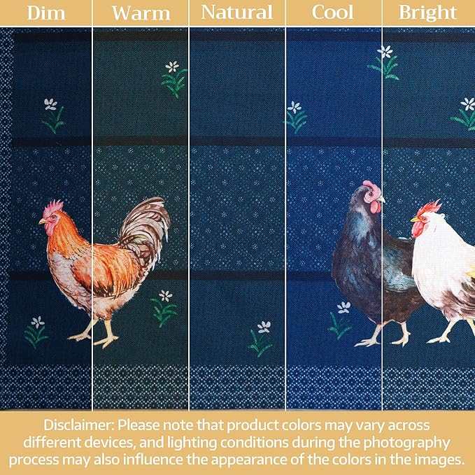 Maison d' Hermine Cloth Napkins Set of 4 100% Cotton Everyday Reusable Square Napkins Cloth Washable Dinner Party Wedding Restaurant Gifts for Mothers Day Spring/Summer(Meadow Rooster, 18" x 18")