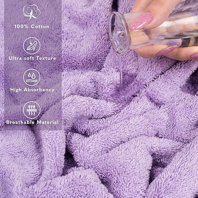 American Soft Linen 35x70 Jumbo Large Bath Towel, 600 GSM 100% Cotton Turkish Bath Sheet, Oversized Luxury Bath Towel for Bathroom Beach and Pool, Lilac
