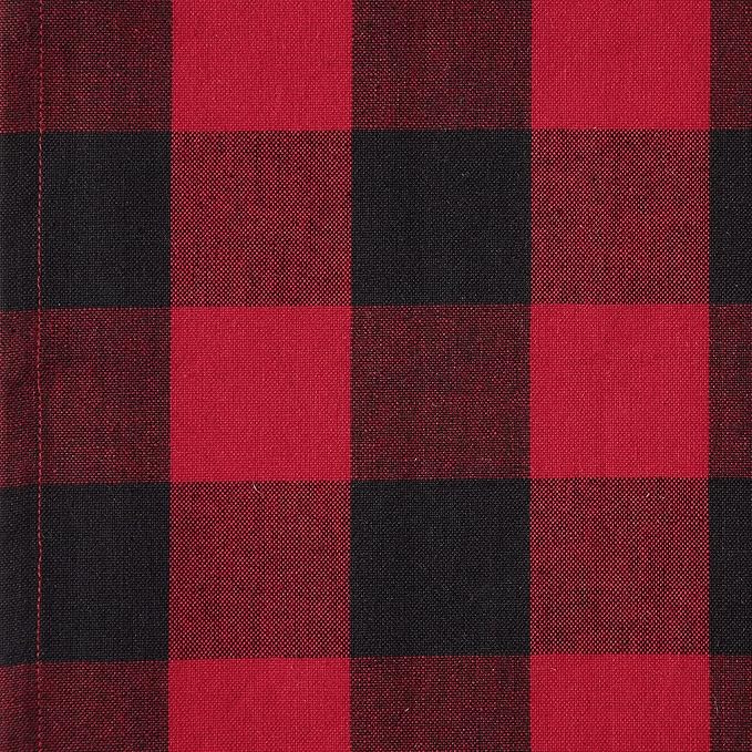 DII Buffalo Check Collection, Classic Farmhouse Cloth Napkin Set, 20x20, Red & Black, 6 Piece