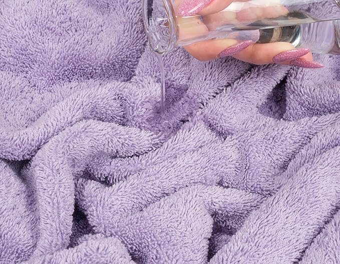 American Soft Linen Luxury Hand Towels for Bathroom, 600 GSM Heawy Weight 16x28 Size 100% Cotton Turkish 4 Piece Hand Face Towel Set, Lilac Hand Towels